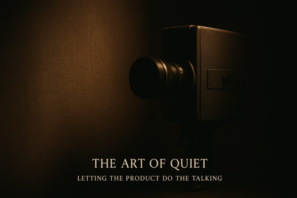 The Art of Quiet: Letting the Product Do the Talking
